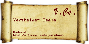 Vertheimer Csaba névjegykártya